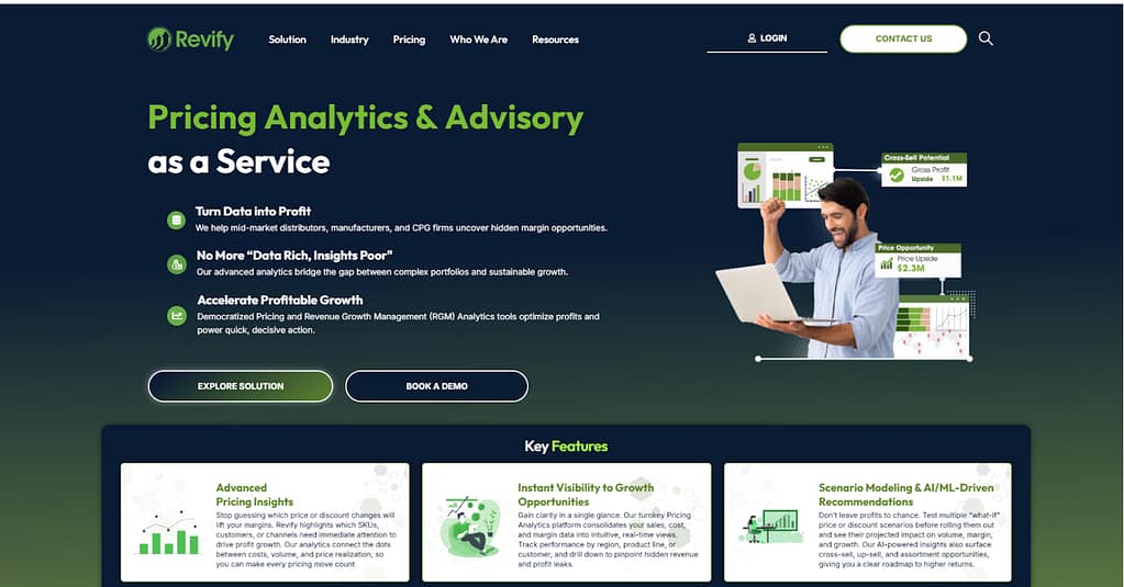 The Role of Pricing & RGM In Managing Customer Churn 7 Revify homepage dashboard